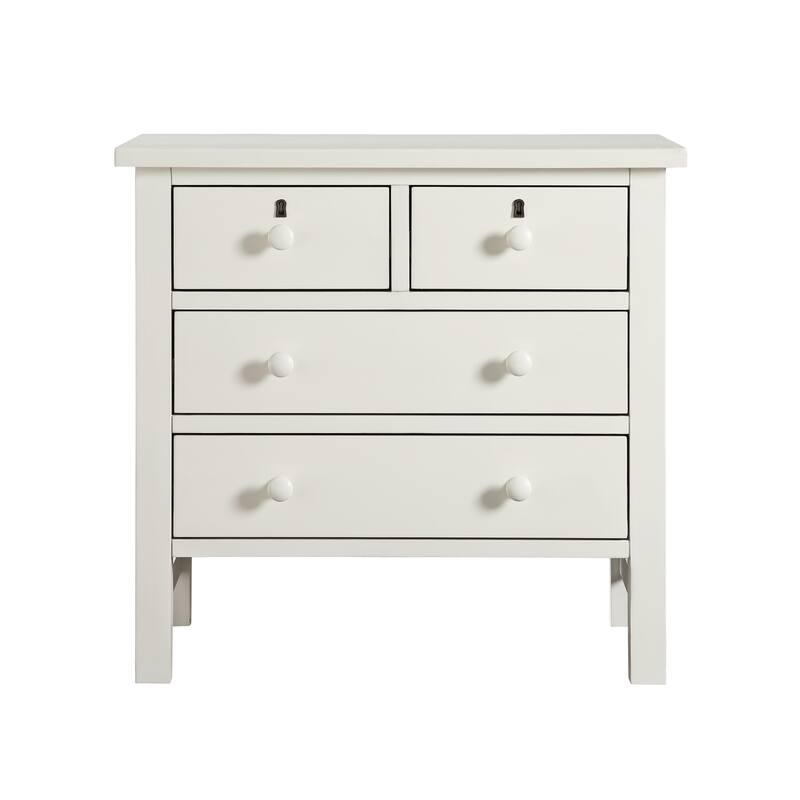 4- Drawer Nightstand with Dovetail Construction and Wooden Knobs