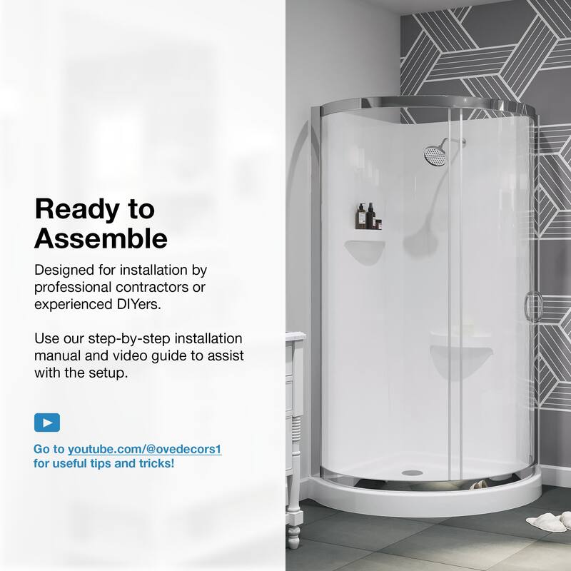 Ove Decors Breeze Shower Kit, Clear Panels, Walls and Base