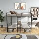 preview thumbnail 1 of 6, Twin over Twin Size Steel Loft Bunk Bed with Table Sets Transformable, Ladder and Fence for Bedroom Twin over Twin - Black
