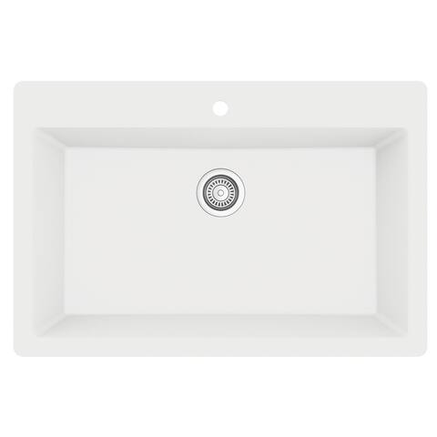 Karran Top Mount 33 in. Large Single Bowl Quartz Kitchen Sink