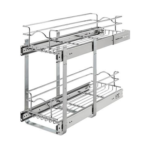 Rev-A-Shelf 5WB2-0922CR-1 9" x 22" 2-Tier Cabinet Pull Out Wire Basket, Chrome