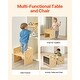 preview thumbnail 6 of 8, Natural Wood Poplar Montessori Table Set with Chalkboard & Adjustable Height - 16.7 x 11.8 x 15.2 in