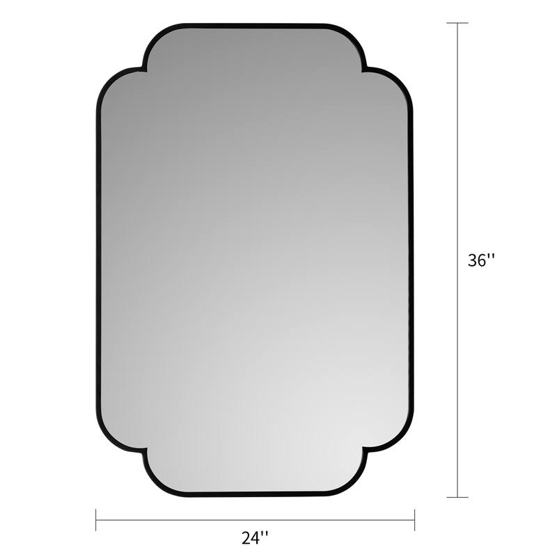 MacLuu Rectangle Scalloped Decorative Wall Mirror
