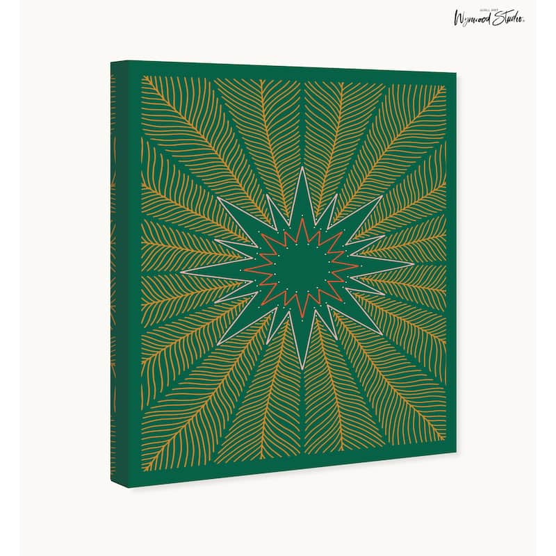 Wynwood Studio Canvas Holiday and Seasonal Pine Star Holiday Season Green Modern & Contemporary Wall Art Canvas Print