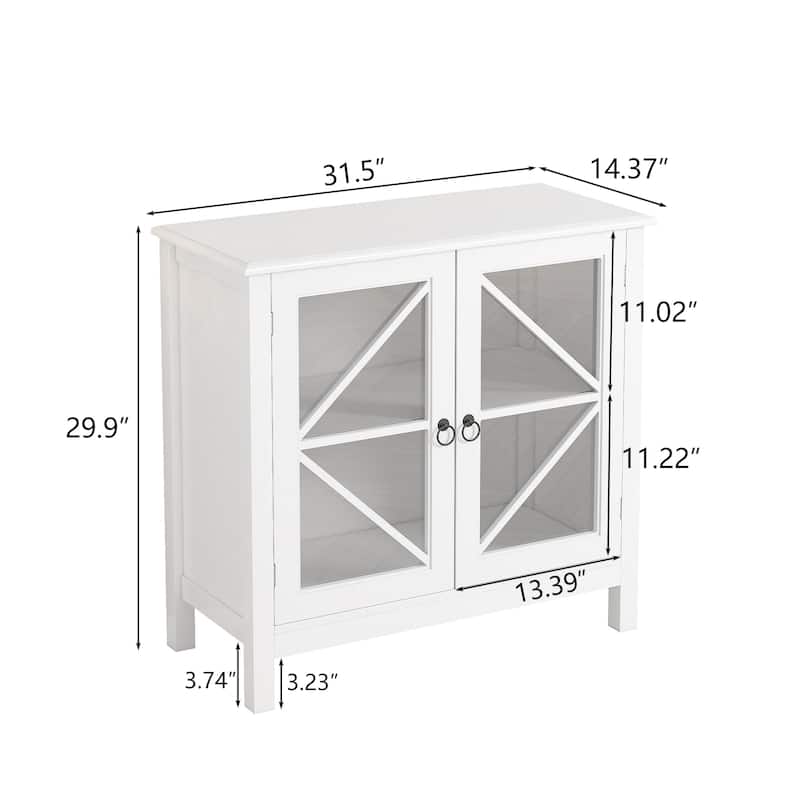 Kitchen cabinet with double glass doors