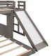 preview thumbnail 6 of 7, Twin Over Twin Bunk Bed with Slide and Ladder, Playhouse Bedframe with House Roof, Window and Safety Guardrails for Kids/Bedroom