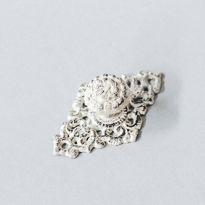 Rustic Cream Cast Iron Drawer Knob