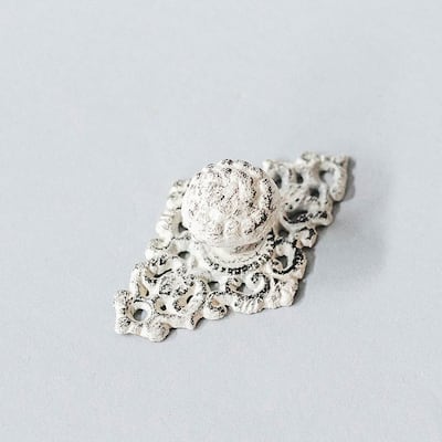 Rustic Cream Cast Iron Drawer Knob