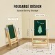 preview thumbnail 8 of 9, 2-in-1 Natural Wooden Double-Sided Wooden Magnetic Whiteboard Chalkboard Art Easel - 19.29”L x 17.12”W x 39.37”H