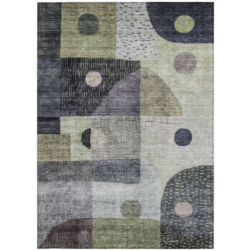 HomeRoots Geometric Transitional Rectangle Outdoor Rug