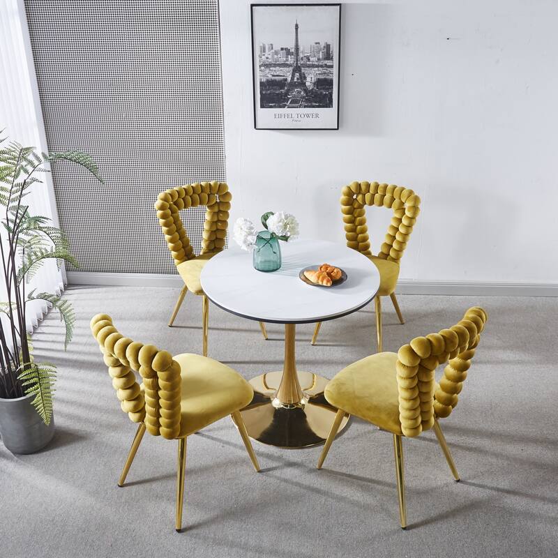 Luxury Minimalist Dining Chairs Set of 2 w/ Comfortable Backrest & Soft Cushions for Dining Room Living Room Cafe