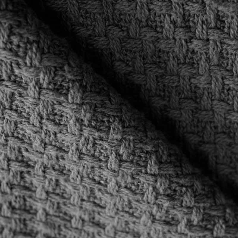 Sweet Home Collection Cotton Basket Weave Textured Blanket