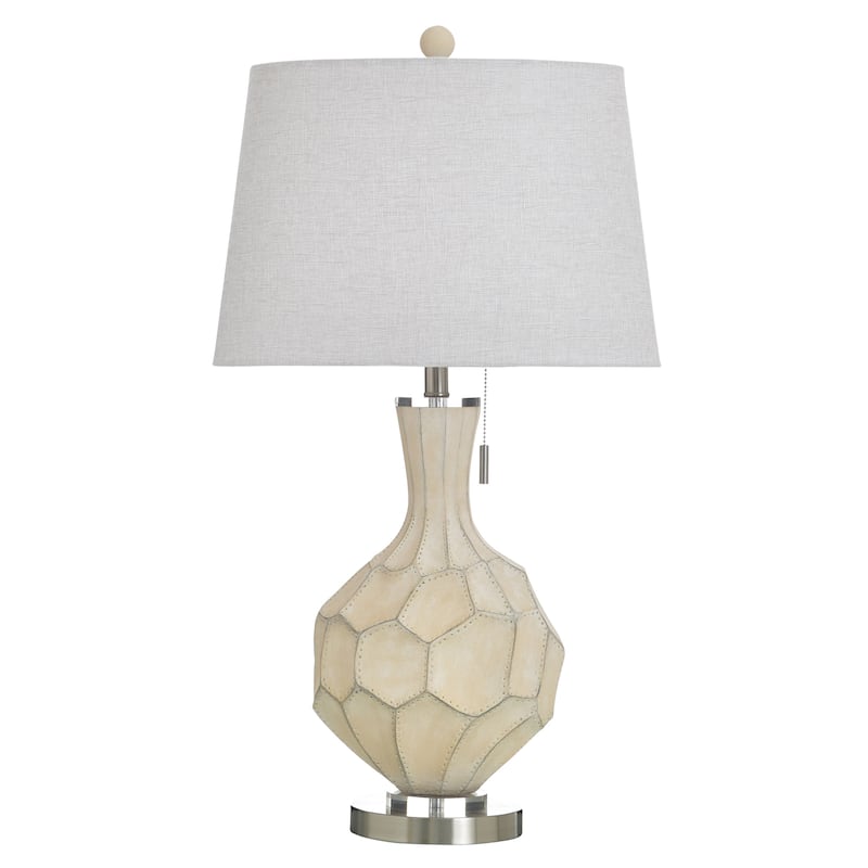 StyleCraft Poly Table Lamp - Buzet Ivory - White Shade - Buzet Ivory, Light Grey