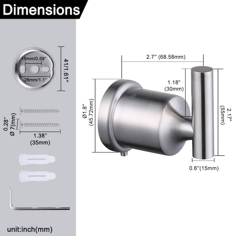 WOWOW 304 Stainless Steel Bathroom Towel Hook