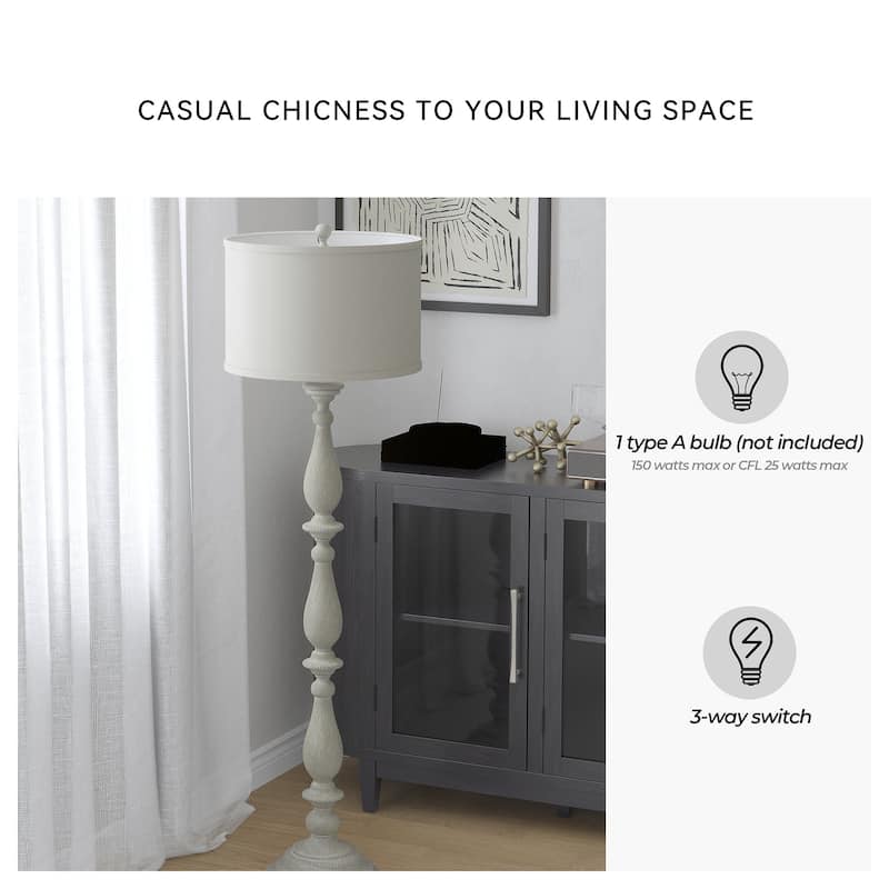 Bernadate Whitewash 62 Inch Floor Lamp