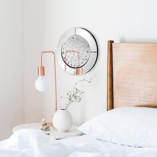 Allan Andrews Round Glass Crystal Nina Accent Wall Mirror - 12" H x 12" W x 2" D