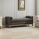 preview thumbnail 14 of 42, 66.34"W Elegant Upholstered Bench, Daybed, Ottoman with Wood Legs & 2 Bolster Pillows for End of Bed, Bedroom, Living Room Grey