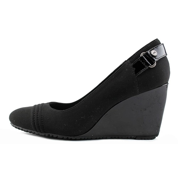anne klein black wedges