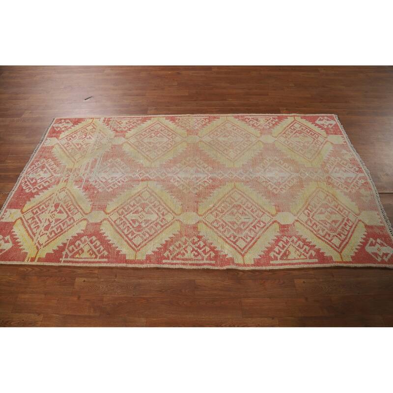 All-Over Geometric Bakhtiari Persian Rug Hand-Knotted Wool Carpet - 3'10" x 7'0"
