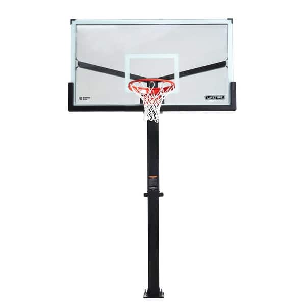 slide 2 of 12, Lifetime Mammoth Bolt Down Basketball Hoop, 72 inch Tempered Glass