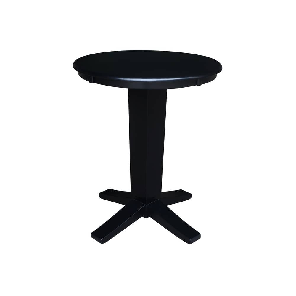30 in Solid Wood Round Top Counter Height Pedestal Dining Table