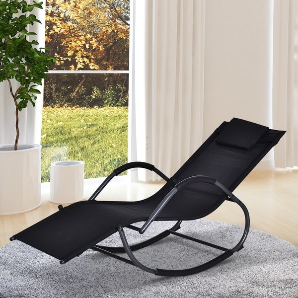 Outsunny Zero Gravity Ergonomically Design Lounger Rocker For Indoor Or Outdoor Use Uv Water Fighting Material Overstock 31020557