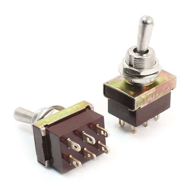 2pcs Kn3 3 2p2t 2 Way Locking Rocker Type Toggle Switch Ac 220v 3a
