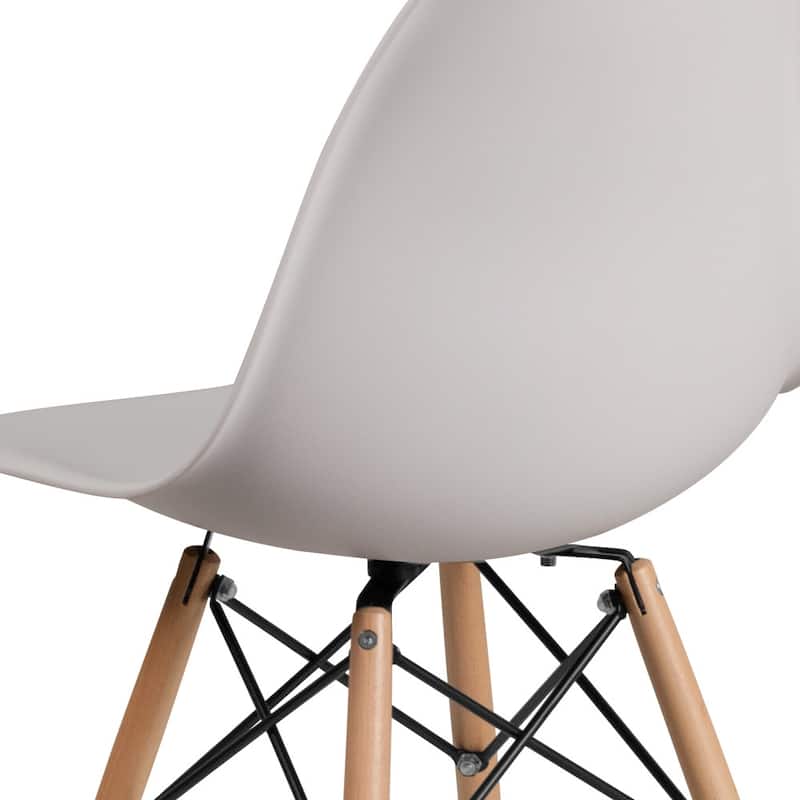 Plastic Chair with Wooden Legs