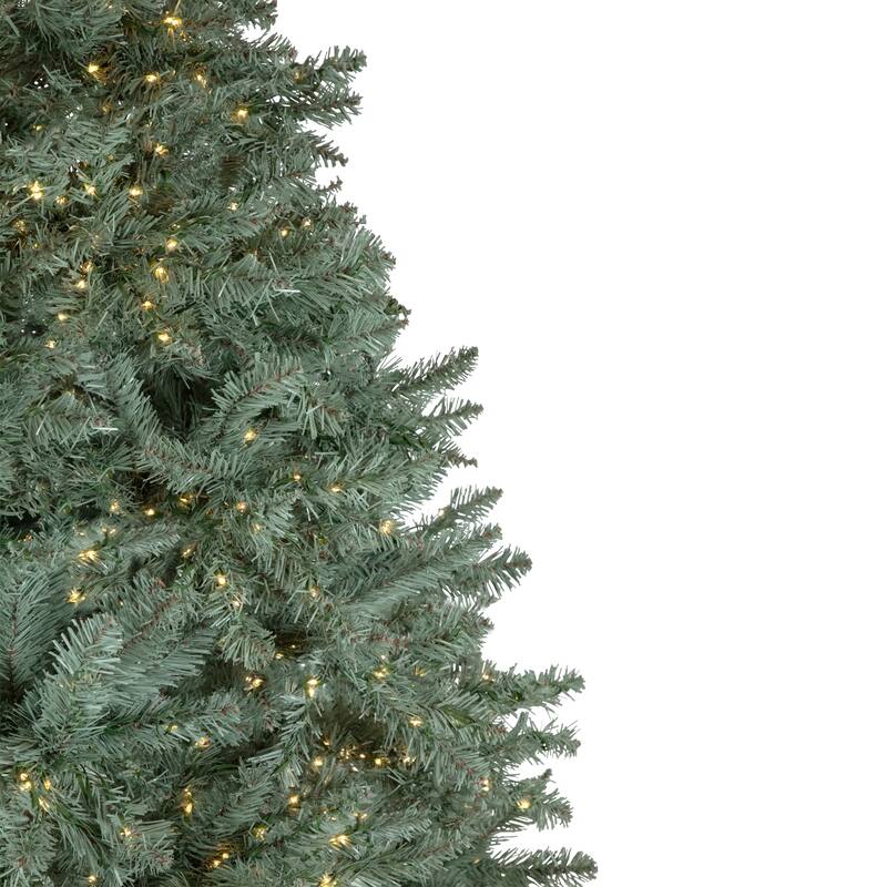 7.5' Pre-Lit Full Spruce Artificial Christmas Tree, LED Lights - 7.5 Foot