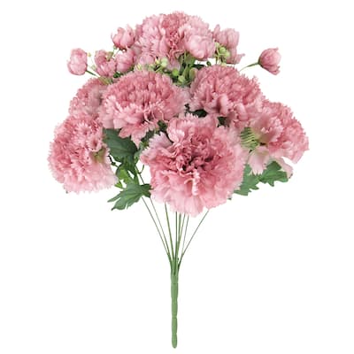 Set of 2 Mauve Artificial Carnation Flower Stem Bush Bouquet 18in - 18" L x 12" W x 12" DP