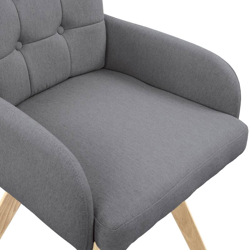 Art Leon Upholstered Dining Swivel Armchair with Tufted Back