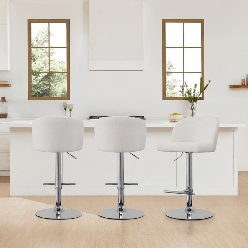 Spruce & Spring Charlotte Modern Adjustable Swivel Bar Stools Set with Arched Footrest