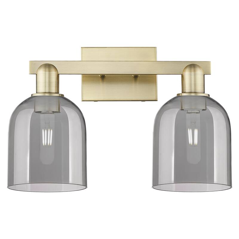 Innovations Lighting 716-2W-12-17 Bella Vanity Bella 2 Light 17" Wide - Antique Brass / Light Smoke