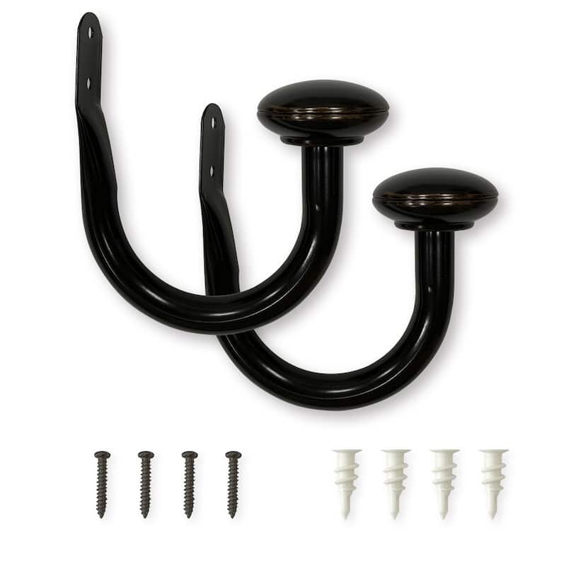 Lumi 3/4 in. Dia. Curtain Holdback (2-Pack / 4-Pack) - 2 PACK - Oil Rubbed Bronze