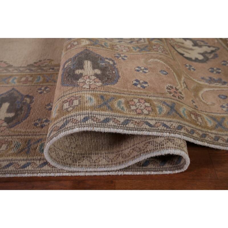 Tabriz Persian Vintage Area Rug Hand-Knotted Wool Carpet - 9'7" x 12'3"
