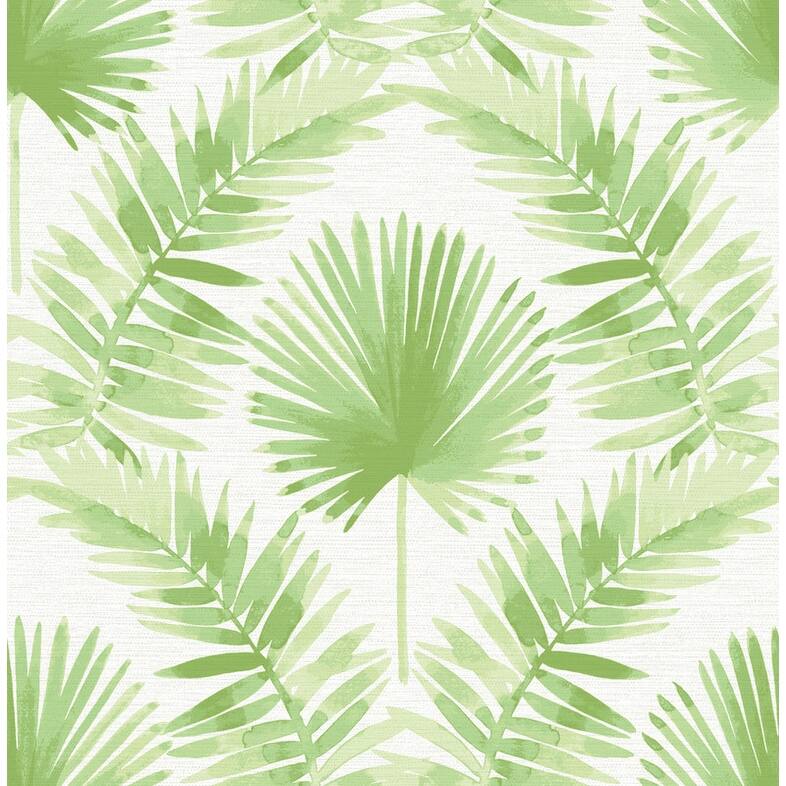 A-Street Prints Calla Green Painted Palm Wallpaper