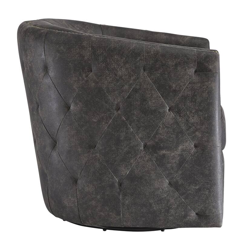 Brentlow Distressed Black Swivel Chair - 28.75" W x 31" D x 31.5" H