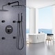 preview thumbnail 2 of 29, Thermostatic Shower System With Rough-in Valve Wall Mount Shower Faucet With Body Jet And Hand Shower 12 Inch Shower Head Set