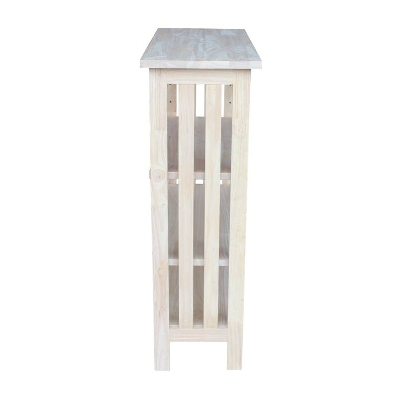 Unfinished Hardwood 3-shelf Mission Style Unit