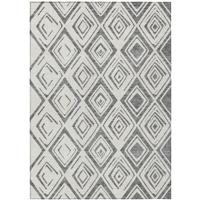 HomeRoots Geometric Transitional Rectangle Outdoor Rug