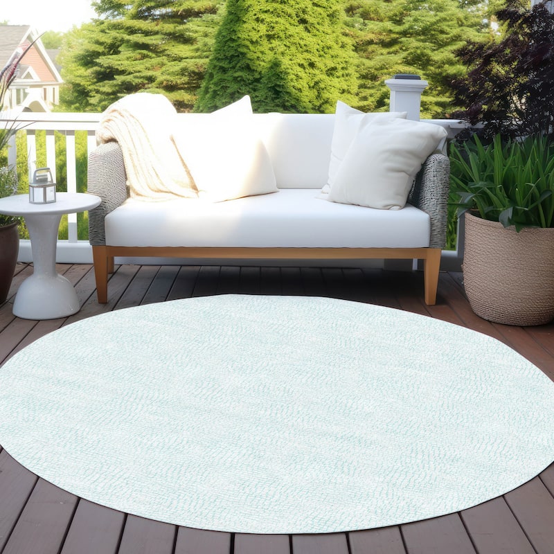 Machine Washable Indoor/ Outdoor Solid Causal Chantille Rug