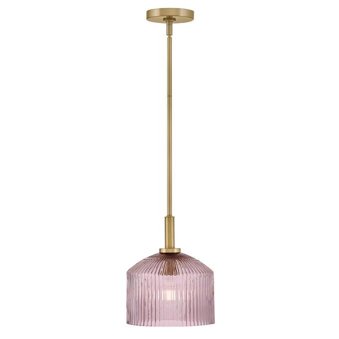Lark 83727 Lisette 1 Light 9" Wide Mini Pendant with Ribbed Glass