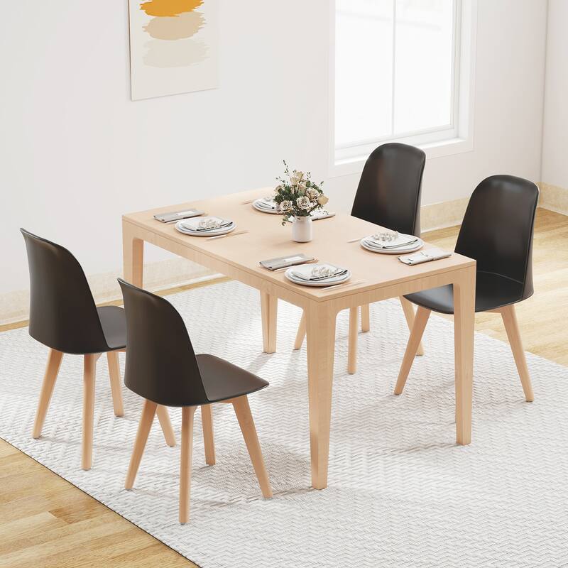 Gymax Modern Dining Chairs Set of 4 Armless Kitchen Chairs 330 LBS