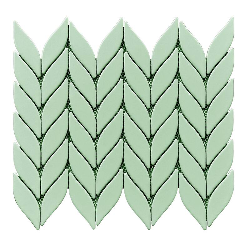 Petal/Leaf Matte Porcelain Mosaic Tile - Wall & Floor Use - 1 Case (15 Sheets)