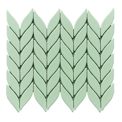 Petal/Leaf Matte Porcelain Mosaic Tile - Wall & Floor Use - 1 Case (15 Sheets)