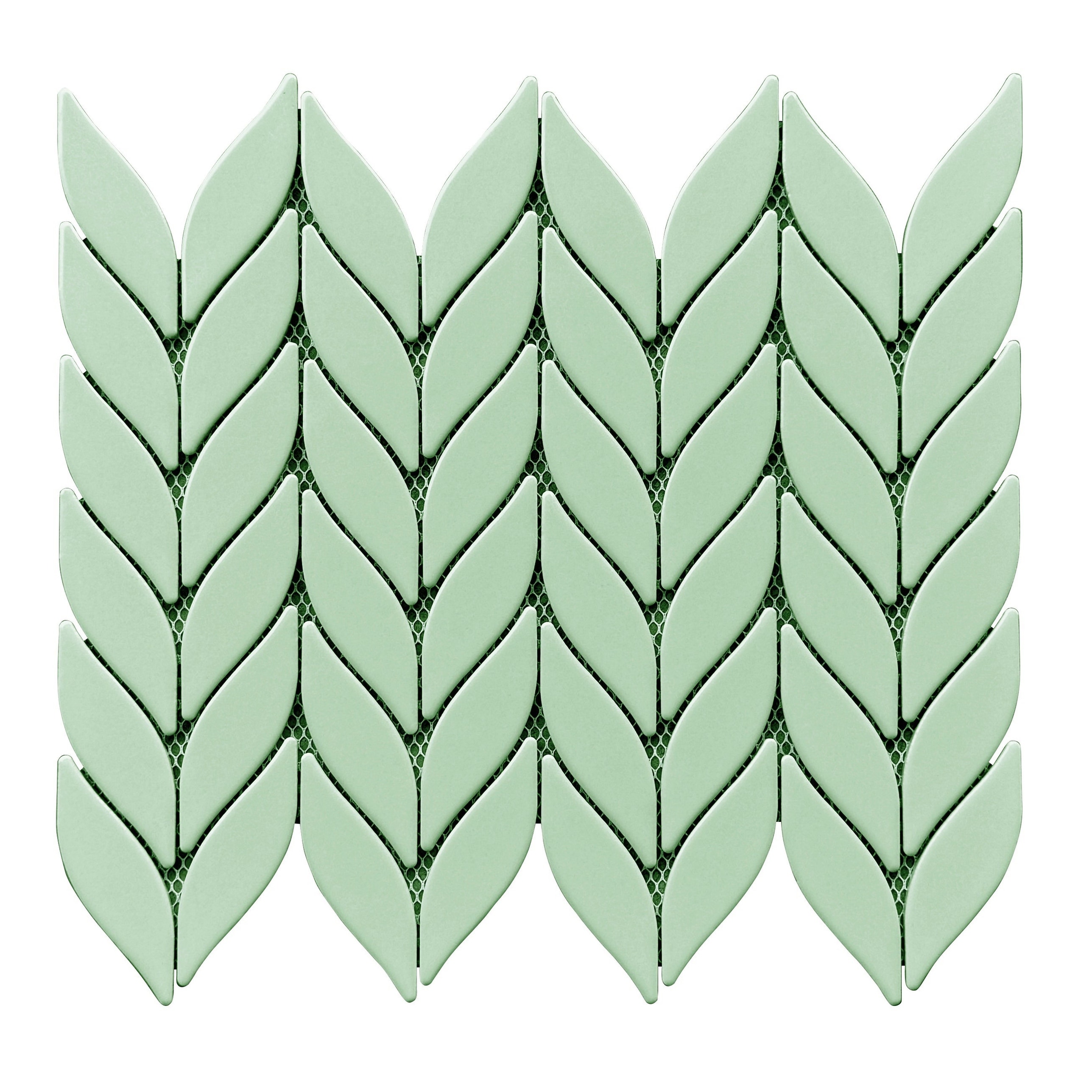 Petal/Leaf Matte Porcelain Mosaic Tile - Wall & Floor Use - 1 Case (15 Sheets)