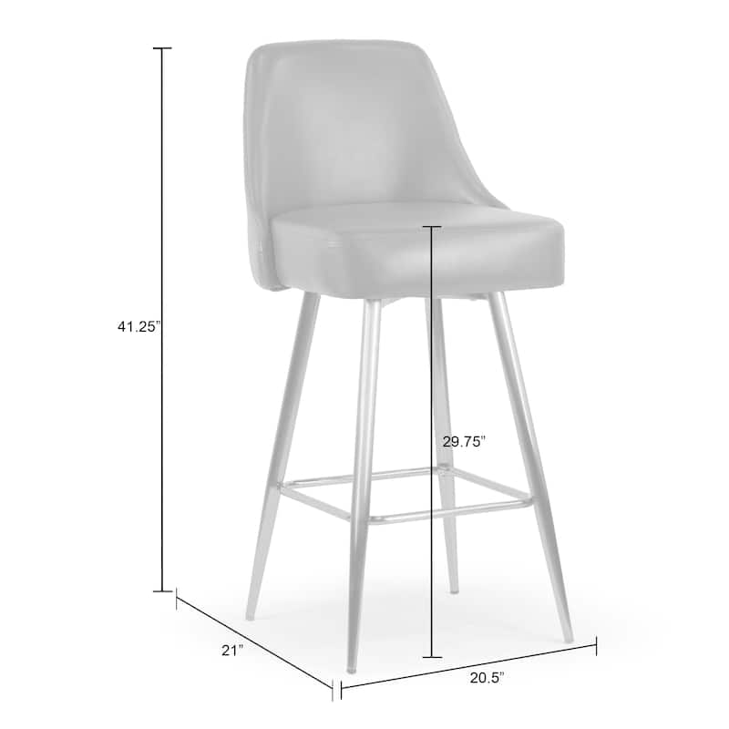 Set of 2 Auren Upholstered Stool with Golden Legs