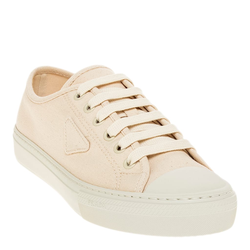 Prada Men's Triangle Logo Hemp Sneakers
