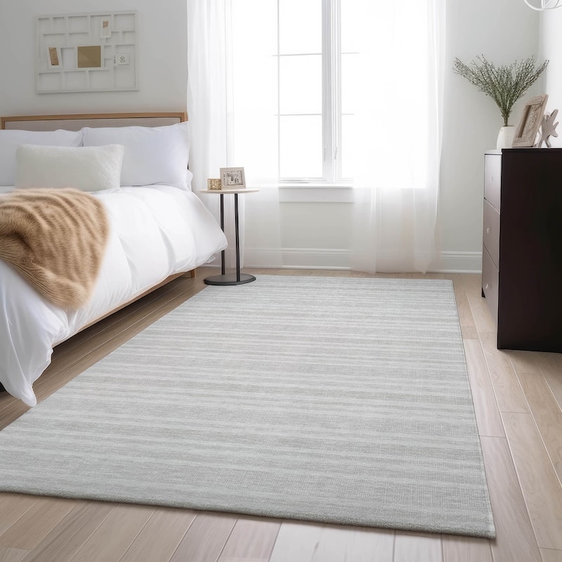 Premium Washable Super Soft Modern Cabana Stripe Mayfield Rug - Ivory - 3' x 5' - Rectangle
