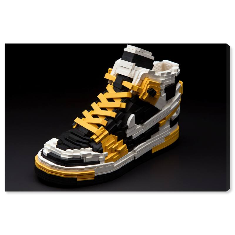 Notoriart Toy Sneaker Black Gallery Wrapped Sneaker 1 Piece Canvas Wall Art - 15 x 10